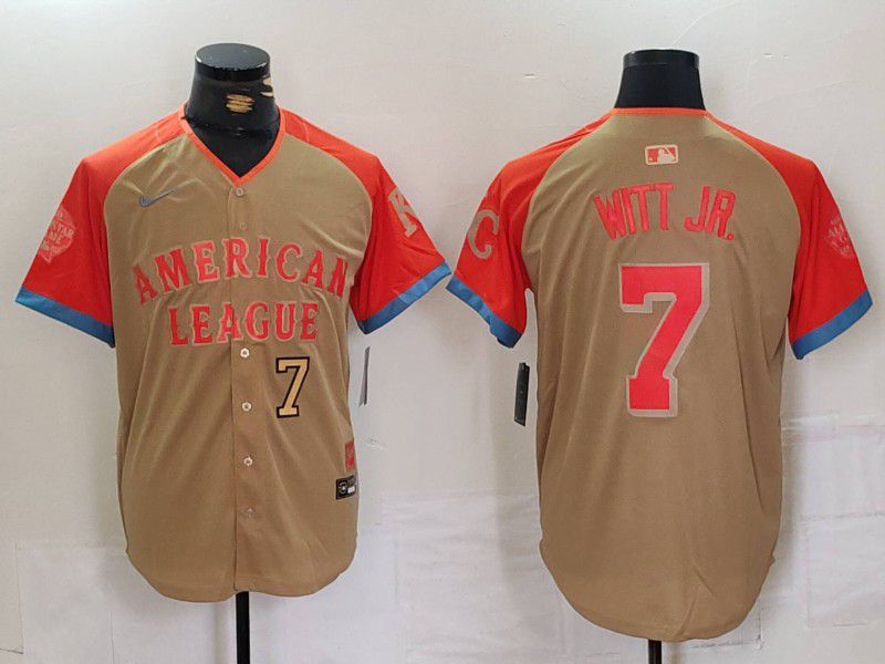 Men Kansas City Royals #7 Witt jr Orange All star 2024 Nike MLB Jersey style 4->kansas city royals->MLB Jersey